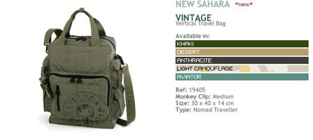 Kipling : New Sahara Bag